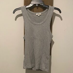 Agolde Light Gray Ribbed Tank Top